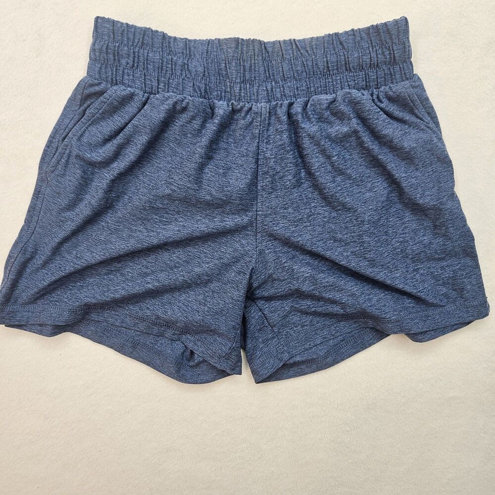 Women's XS (0-2) Blue Athletic Shorts Elastic Waist Pockets Recycled Polyester